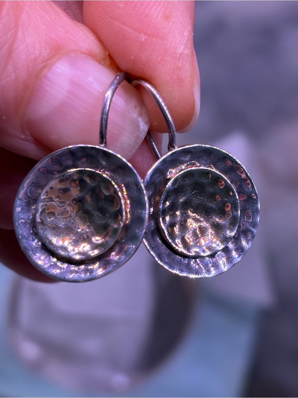 Silpada w1367 two tone hammered earrings